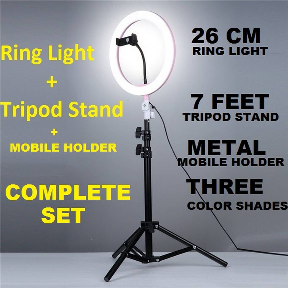 LED Ring Light with Tripod Stand – Adjustable Brightness for Photography & Videos