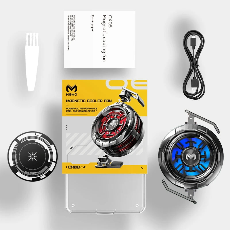 Memo CX08 Gaming Cooling Fan | RGB Backlit Phone Cooler | Fast Heat Dissipation
