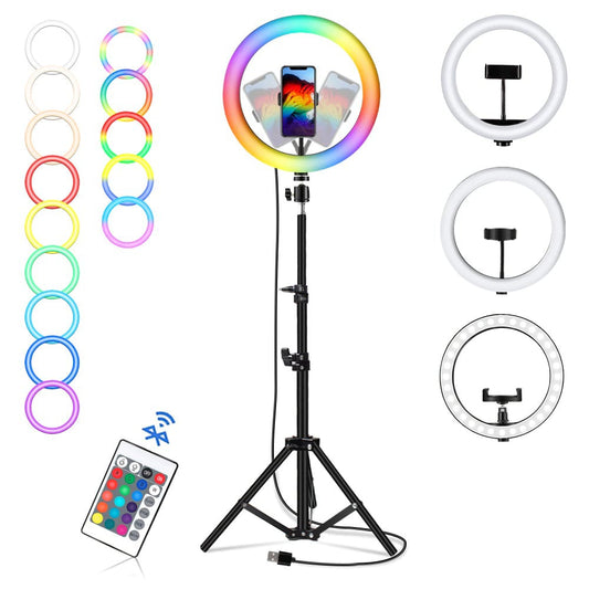 LED Ring Light with Tripod Stand – Adjustable Brightness for Photography & Videos